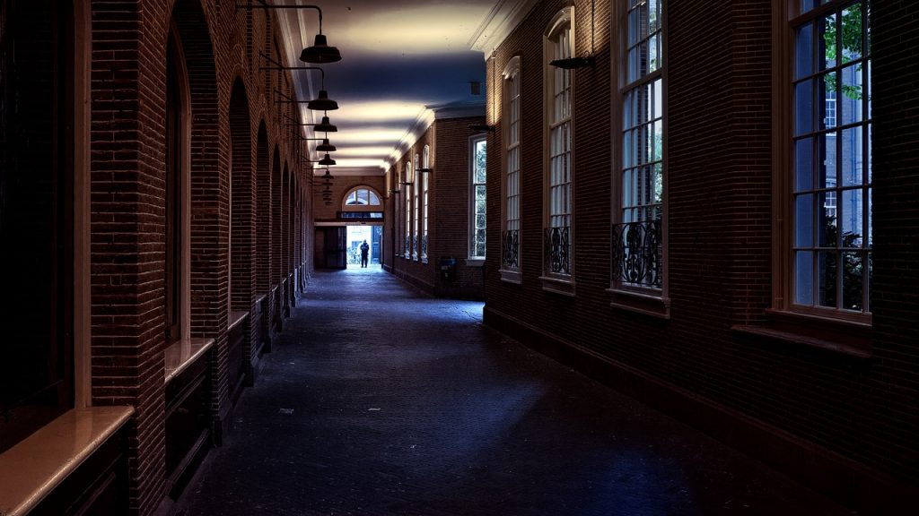 Beitragsbild eines Gangs in der Universität Amsterdam